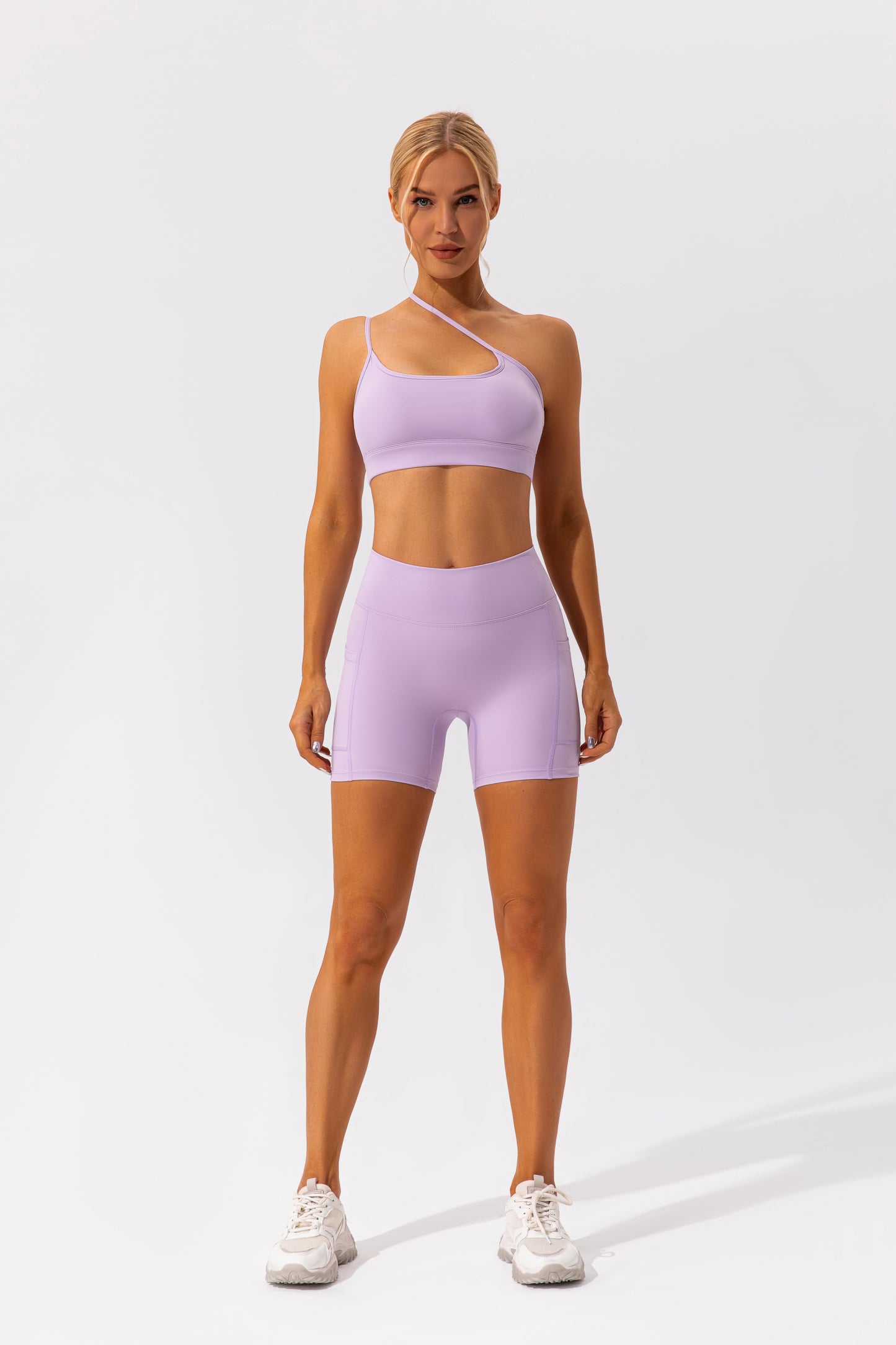Nude Feel Asymmetrical Short 2-Piece Set - Conway Lifestyle