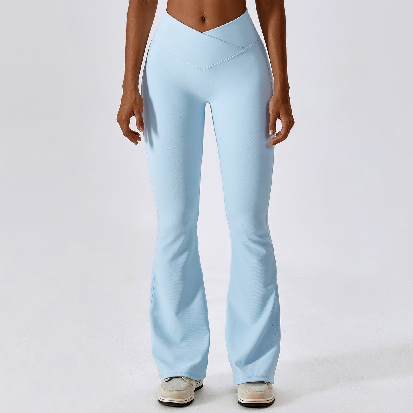 Nude Feel Waist Snatching Front Dip Bell Bottom Yoga Pant - Conway Lifestyle
