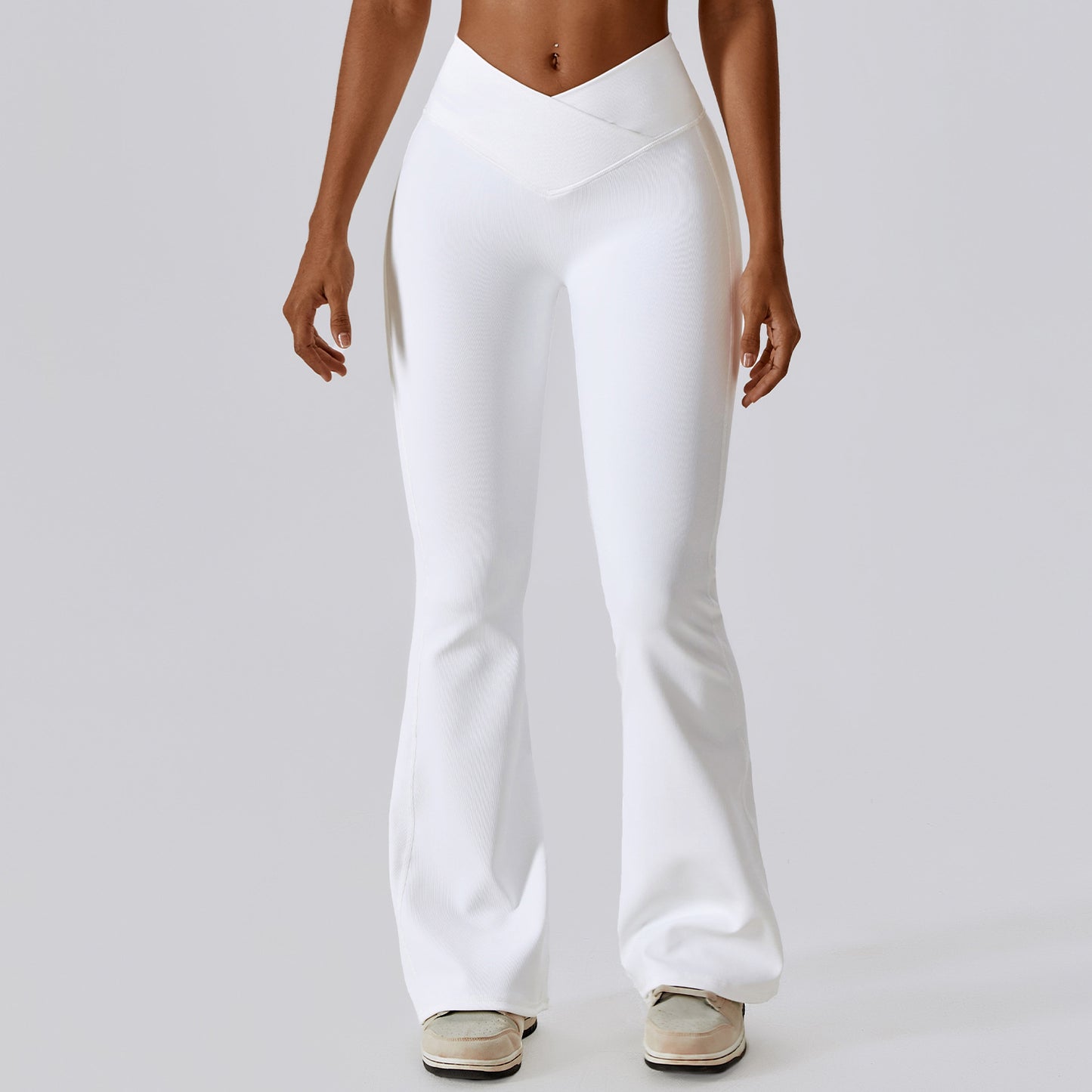 Nude Feel Waist Snatching Front Dip Bell Bottom Yoga Pant - Conway Lifestyle