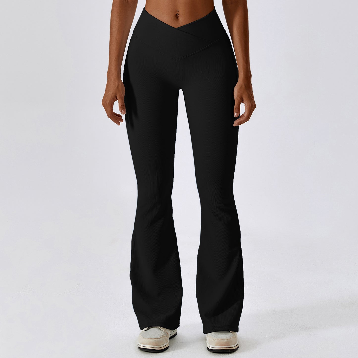 Nude Feel Waist Snatching Front Dip Bell Bottom Yoga Pant - Conway Lifestyle
