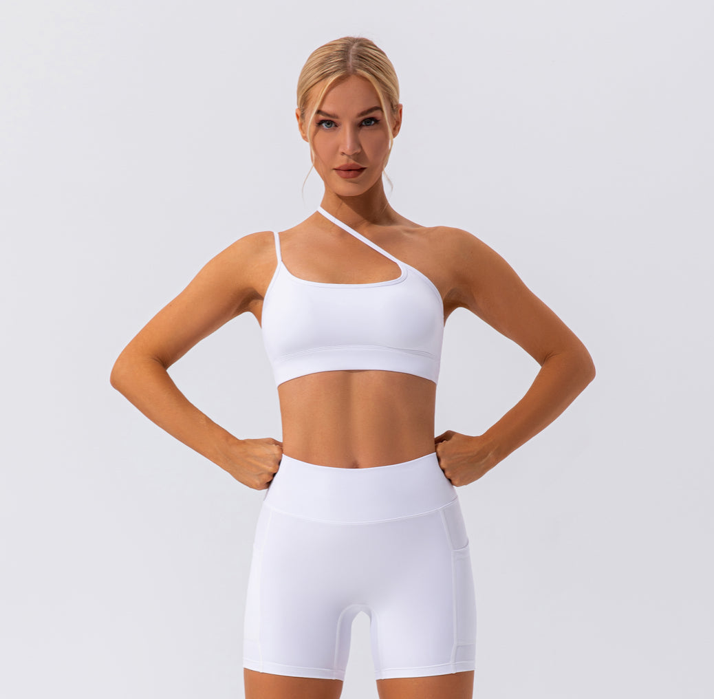 Nude Feel Asymmetrical Short 2-Piece Set - Conway Lifestyle