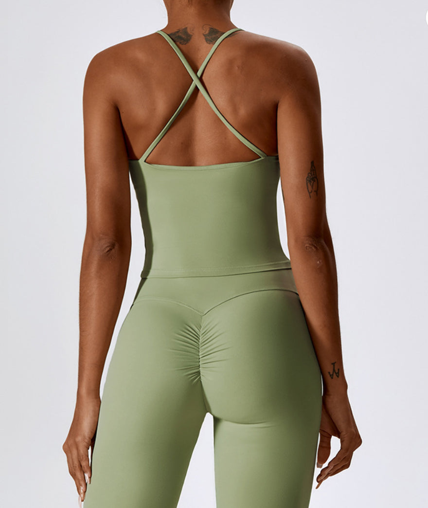 Nude Feel Midlength Criss Cross Yoga Top - Conway Lifestyle