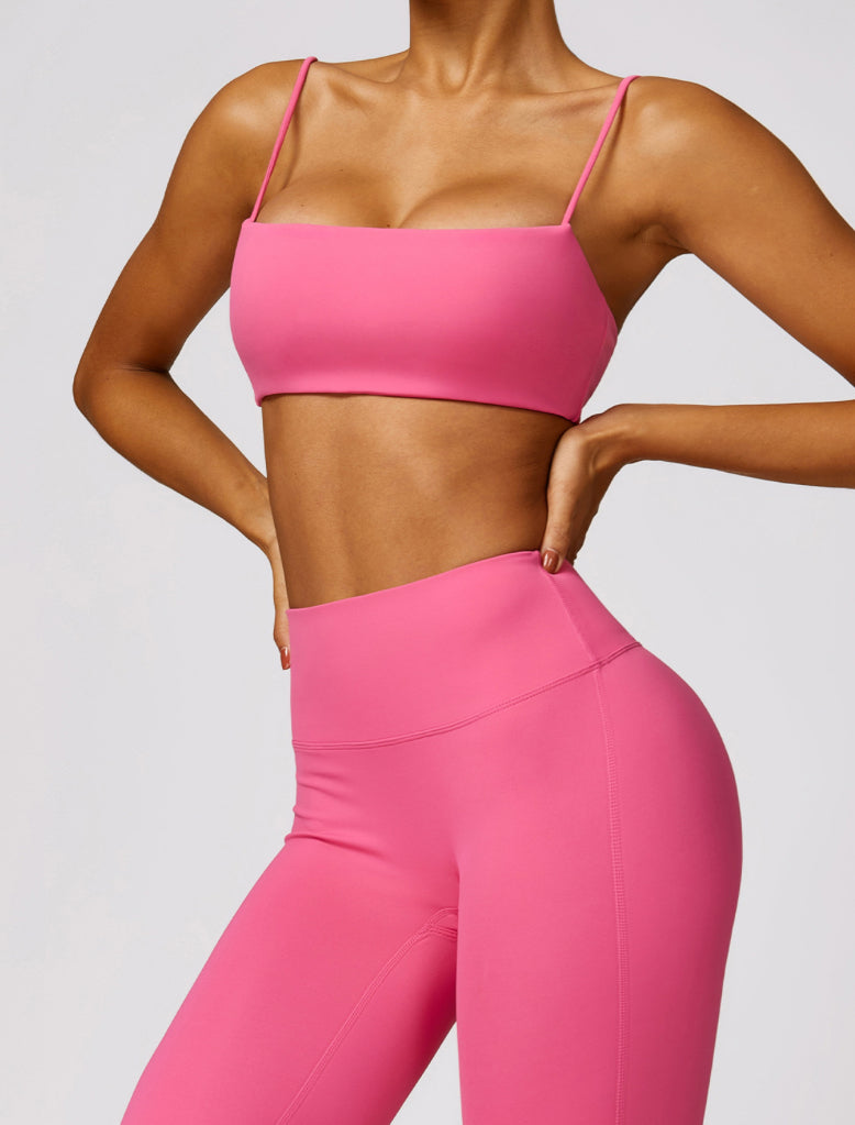 Nude Feel Spaghetti Strap Push Up Yoga Top
