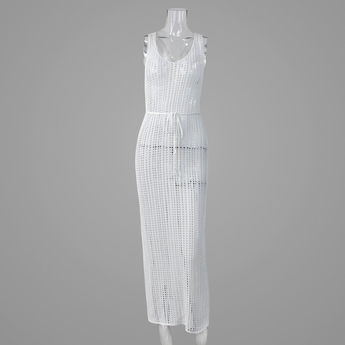 Summer Knit Backless Beach Cover-Up Dress