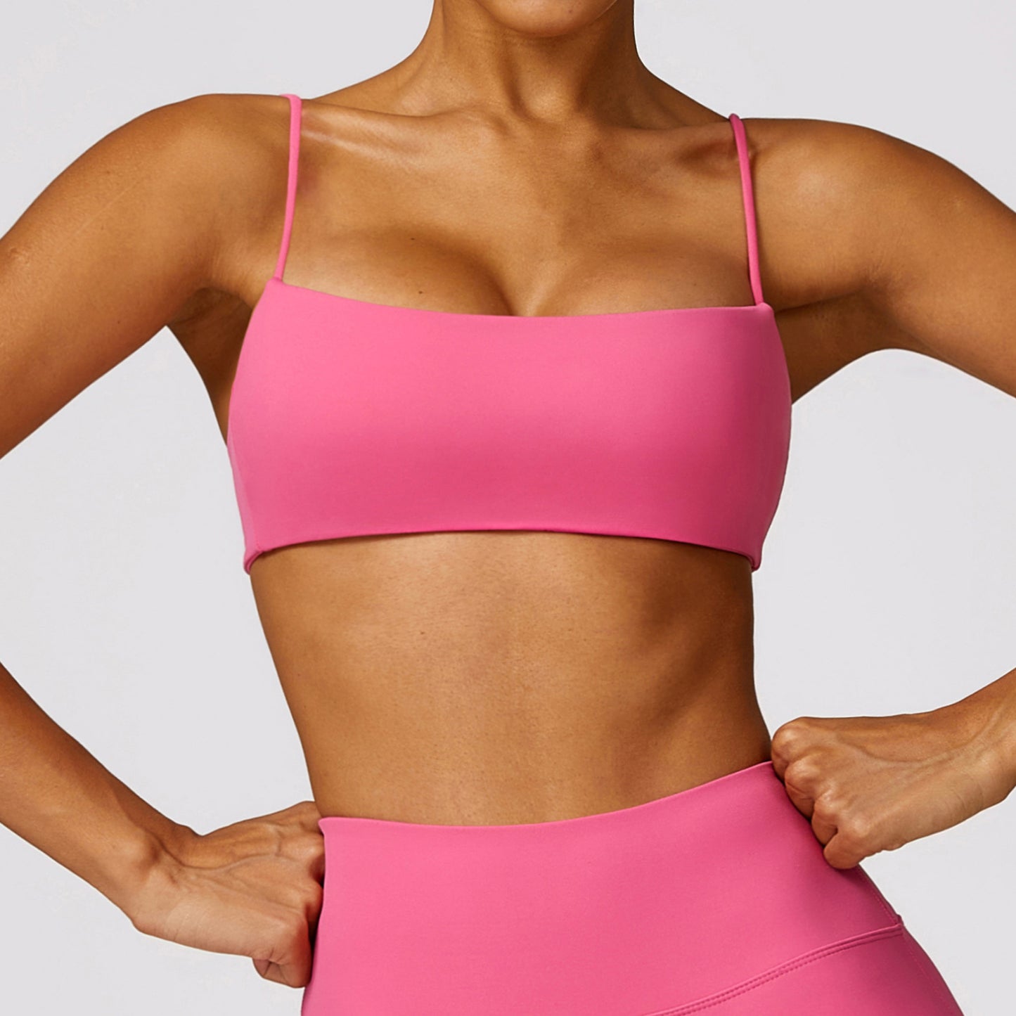 Nude Feel Spaghetti Strap Push Up Yoga Top
