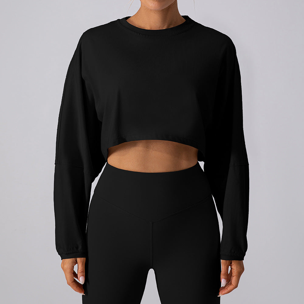 Oversized Drop Shoulder Crop Long Sleeve T-Shirt