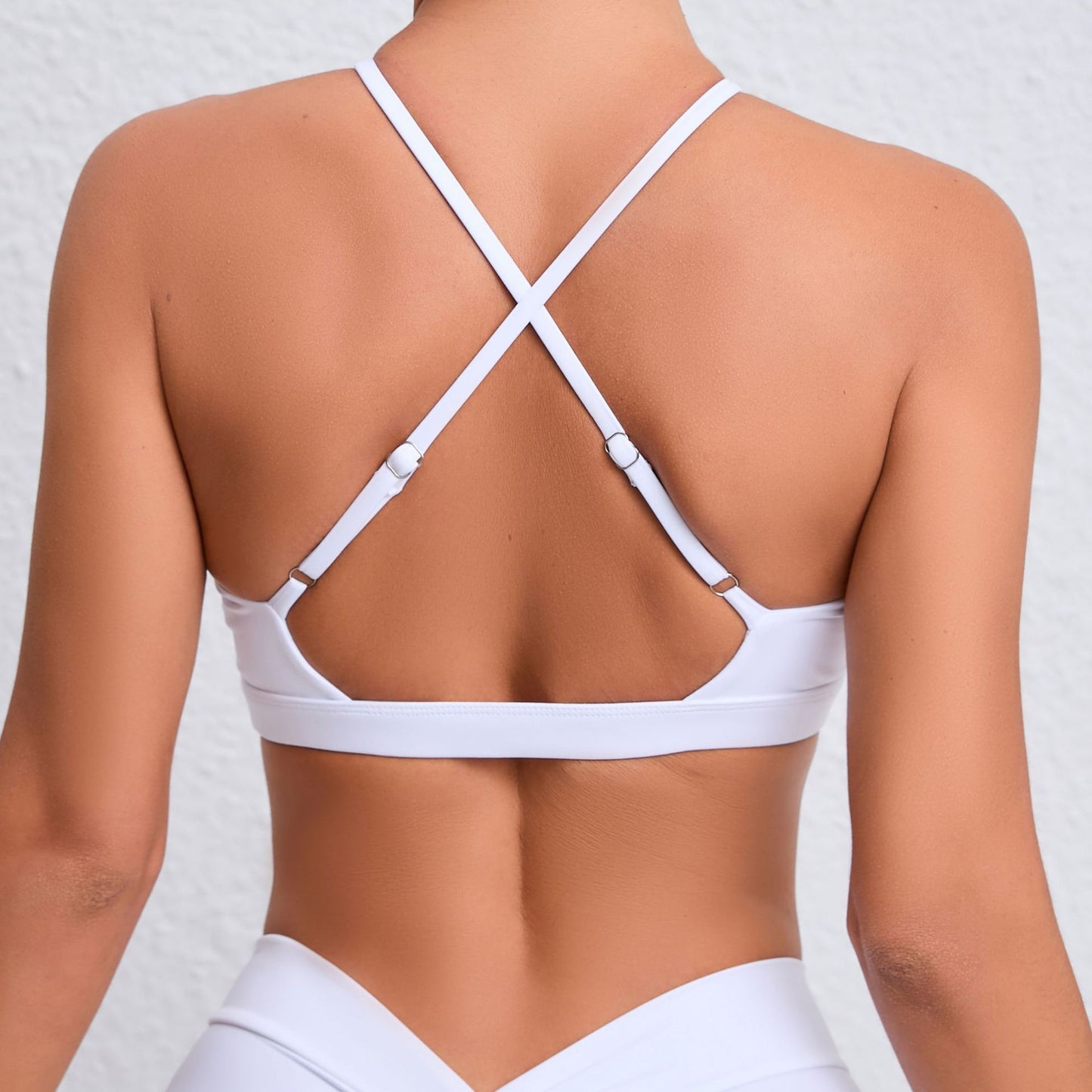 Seamless Criss Cross Neck Yoga Sports Bra