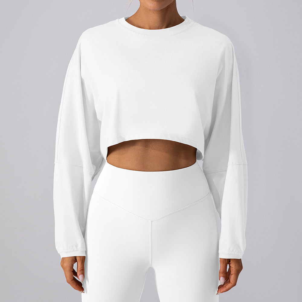 Oversized Drop Shoulder Crop Long Sleeve T-Shirt