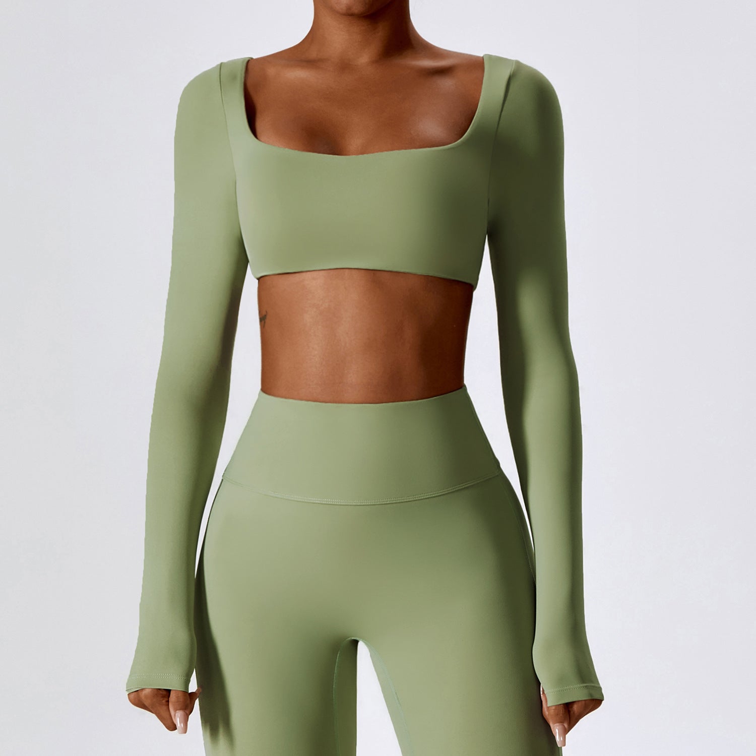 Nude Feel Long Sleeve Crop Yoga Top - Conway Lifestyle