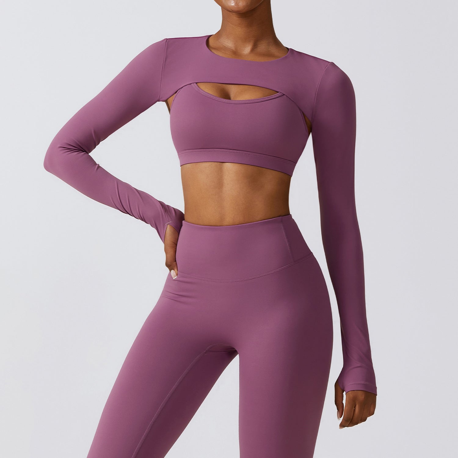 Nude Feel Yoga Top with Shrug - Conway Lifestyle