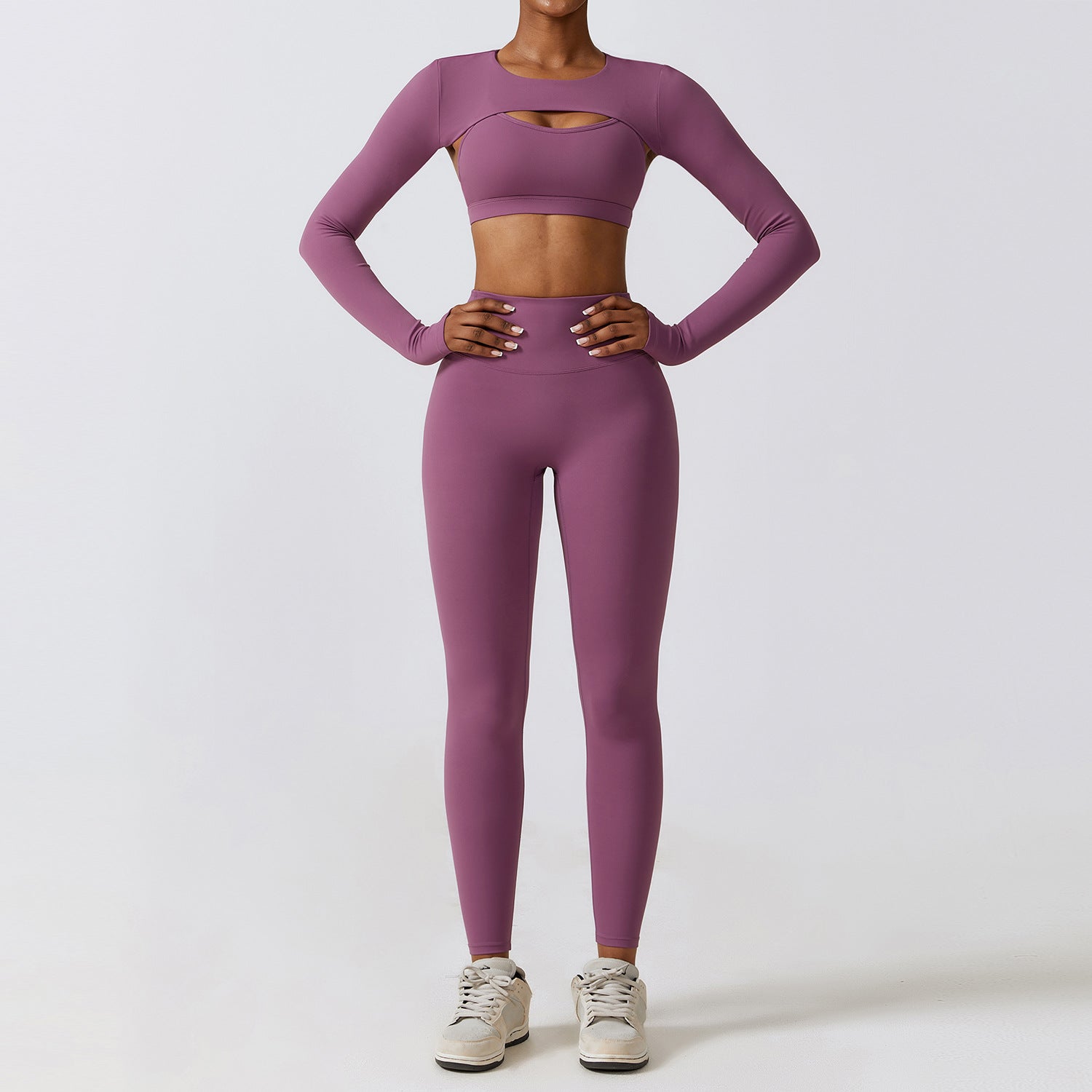 Nude Feel Waist Snatch and Booty Lift 3-Piece Yoga Set - Conway Lifestyle