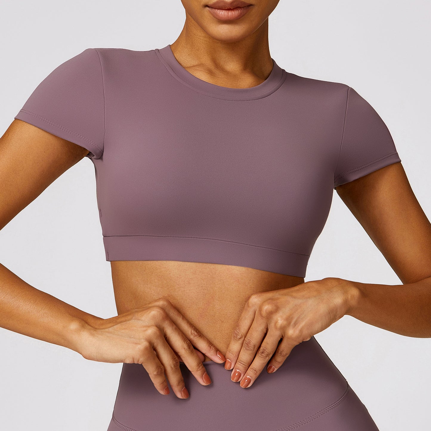 Nude Feel Backless Crop Yoga Short Sleeve Top - Conway Lifestyle