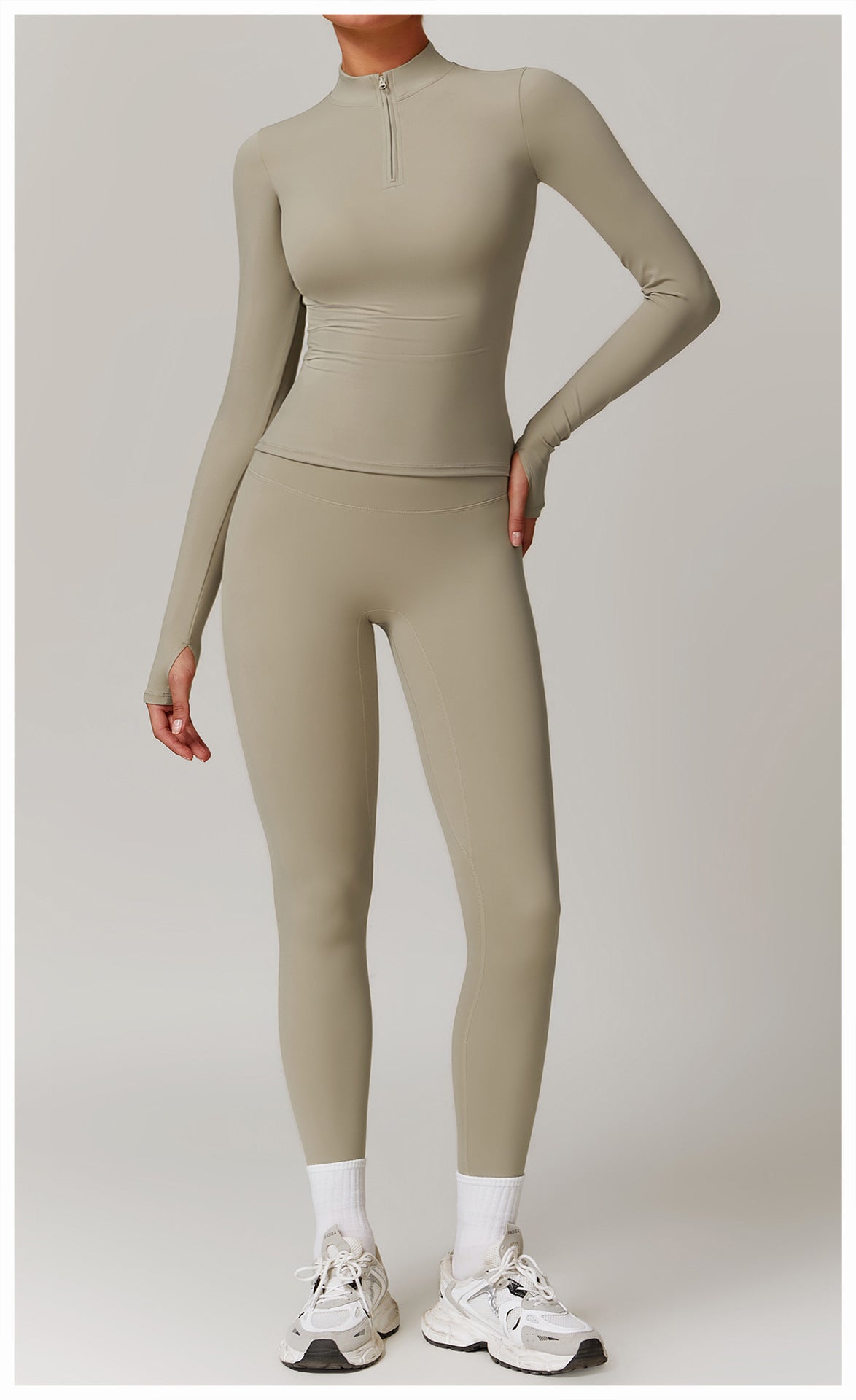 Nude Feel Long Sleeve Top and High-Waisted Yoga Pant Set