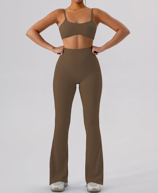 Nude Feel High Waist Split Flare Yoga Pants - Conway Lifestyle