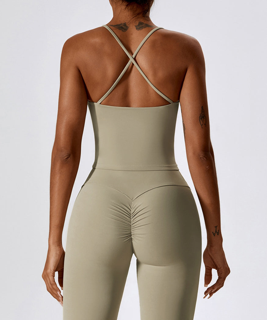 Nude Feel Midlength Criss Cross Yoga Top - Conway Lifestyle