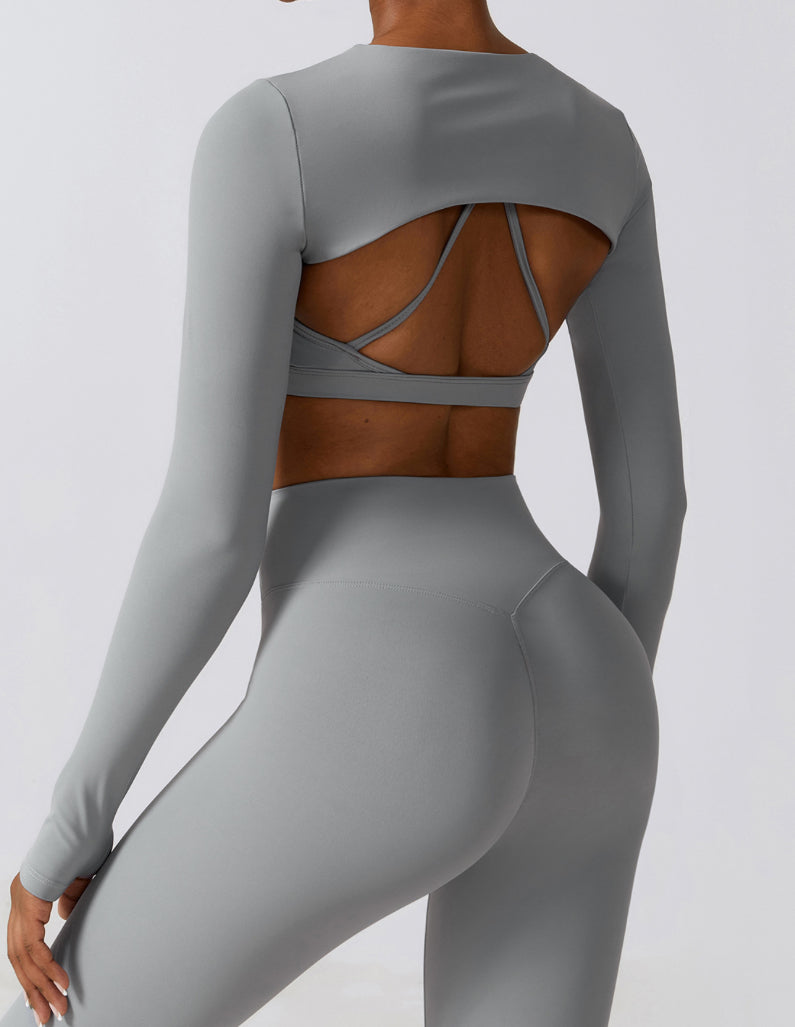 Nude Feel Yoga Top with Shrug - Conway Lifestyle