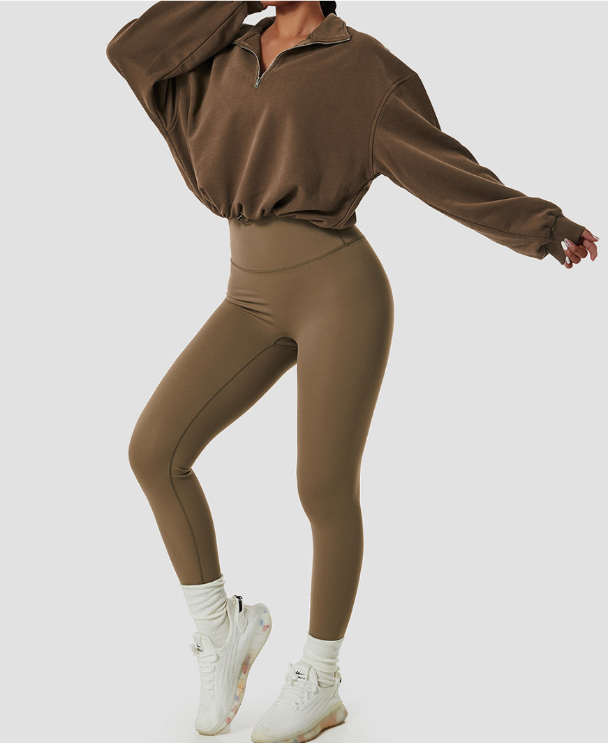 Oversized Drop Shoulder Crop Pullover Sweatshirt - Conway Lifestyle