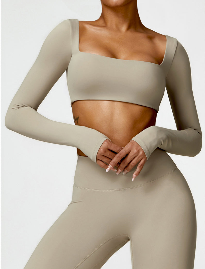 Nude Feel Long Sleeve Crop Yoga Top - Conway Lifestyle