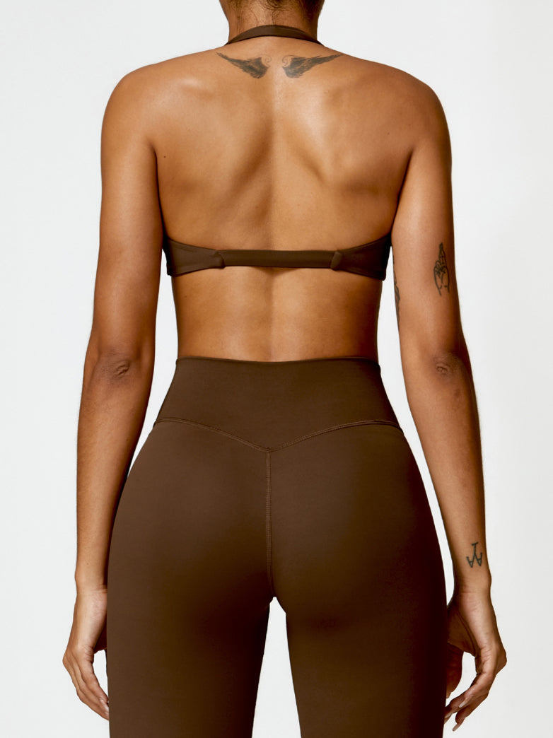 Nude Feel Twist Front Yoga Halter Top - Conway Lifestyle