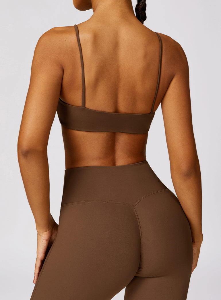 Nude Feel Spaghetti Strap Push Up Yoga Top 