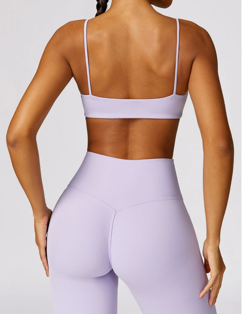 Nude Feel Spaghetti Strap Push Up Yoga Top 