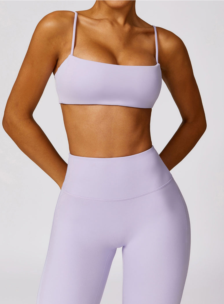 Nude Feel Spaghetti Strap Push Up Yoga Top 