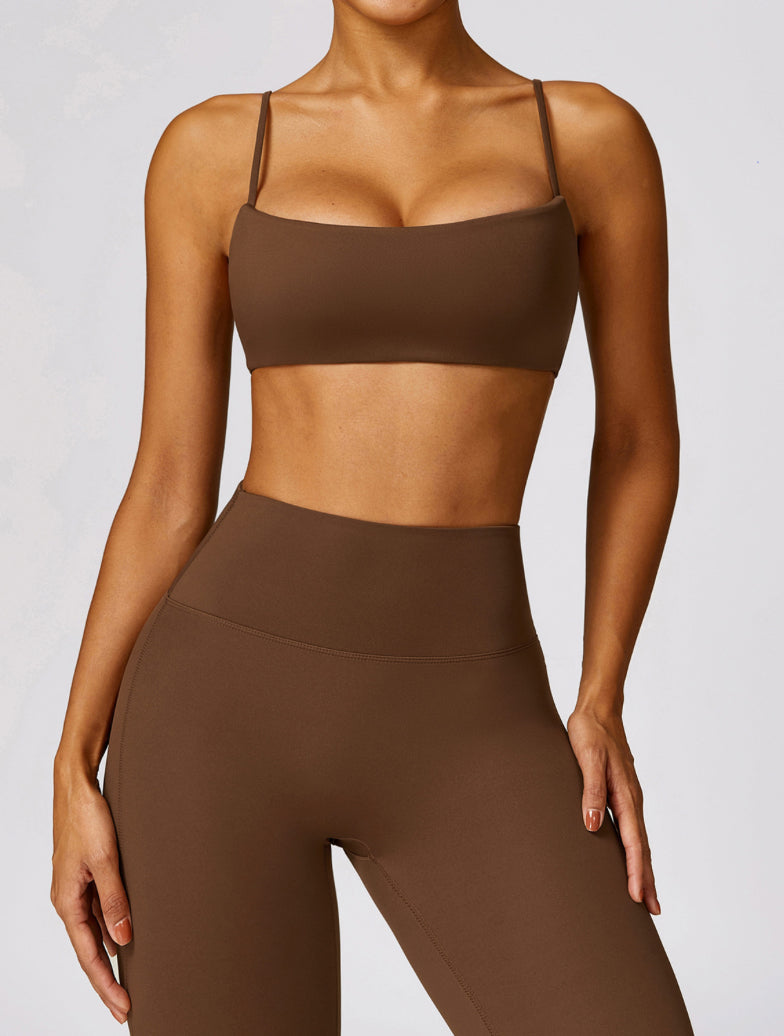 Nude Feel Spaghetti Strap Push Up Yoga Top 