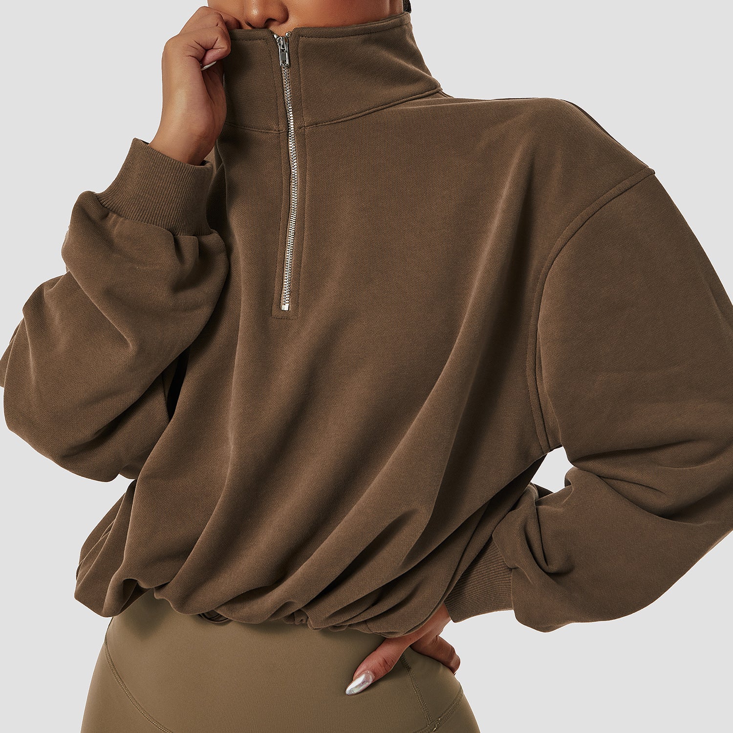 Oversized Drop Shoulder Crop Pullover Sweatshirt - Conway Lifestyle