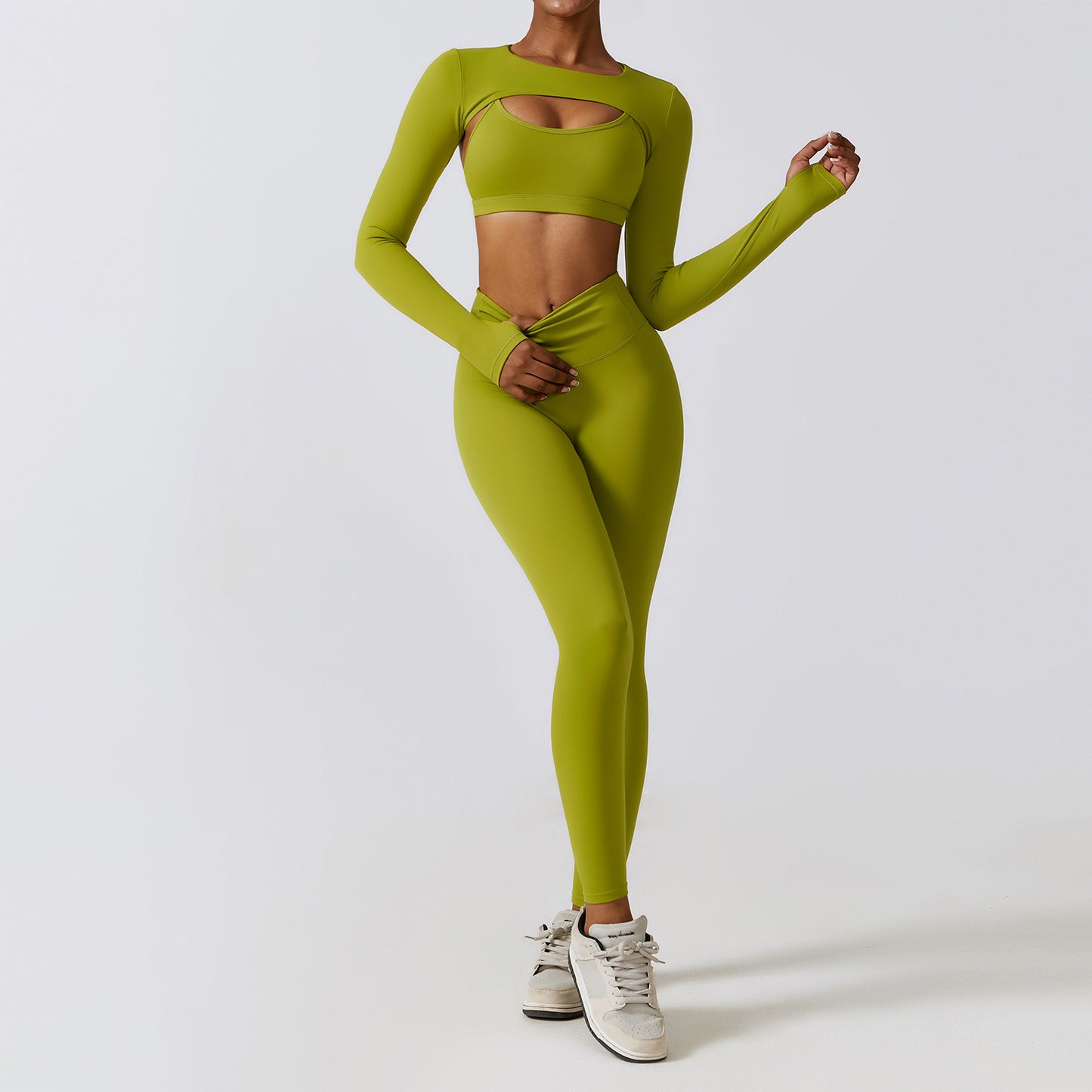 Nude Feel Waist Snatch and Booty Lift 3-Piece Yoga Set - Conway Lifestyle