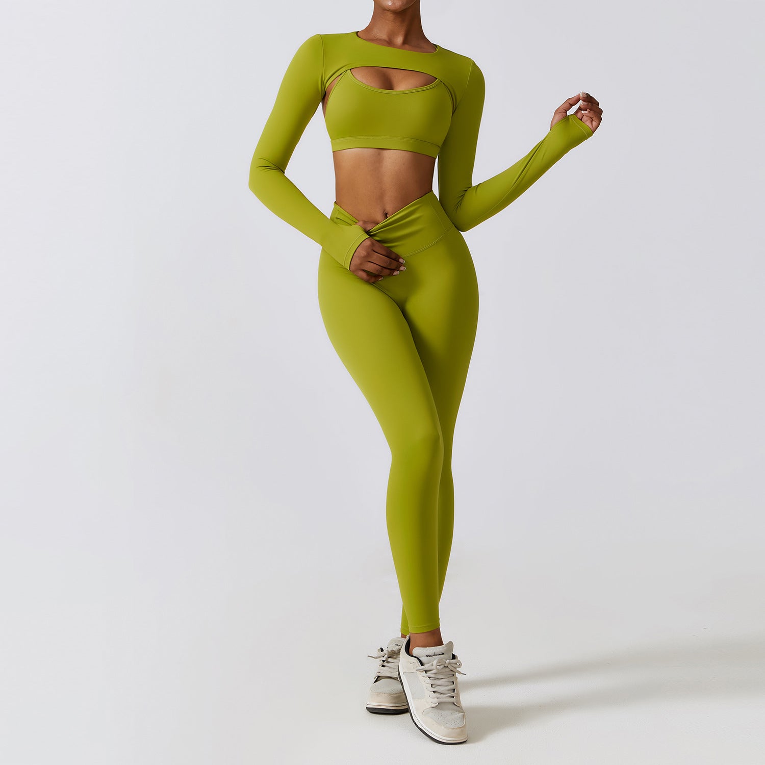 Nude Feel Waist Snatch and Booty Lift 3-Piece Yoga Set - Conway Lifestyle