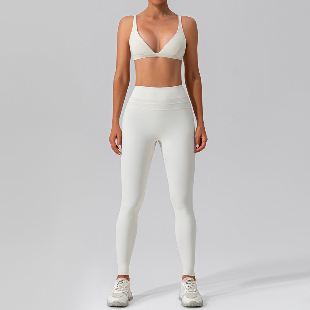 Nude Feel Waist Snatching Activewear Yoga 2-Piece Set - Conway Lifestyle