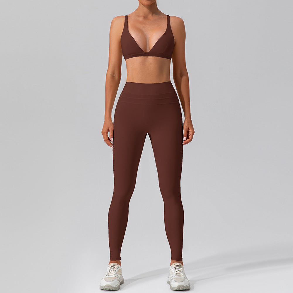 Nude Feel Waist Snatching Activewear Yoga 2-Piece Set - Conway Lifestyle