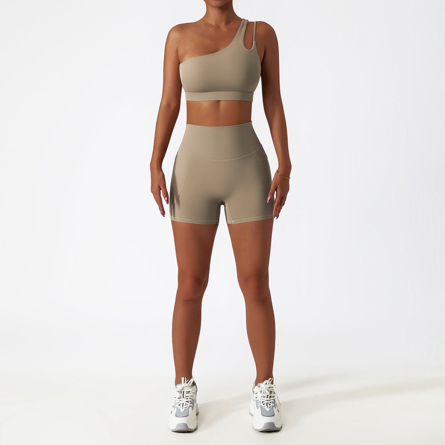 Nude Feel Asymmetrical 2-Piece Set - Conway Lifestyle