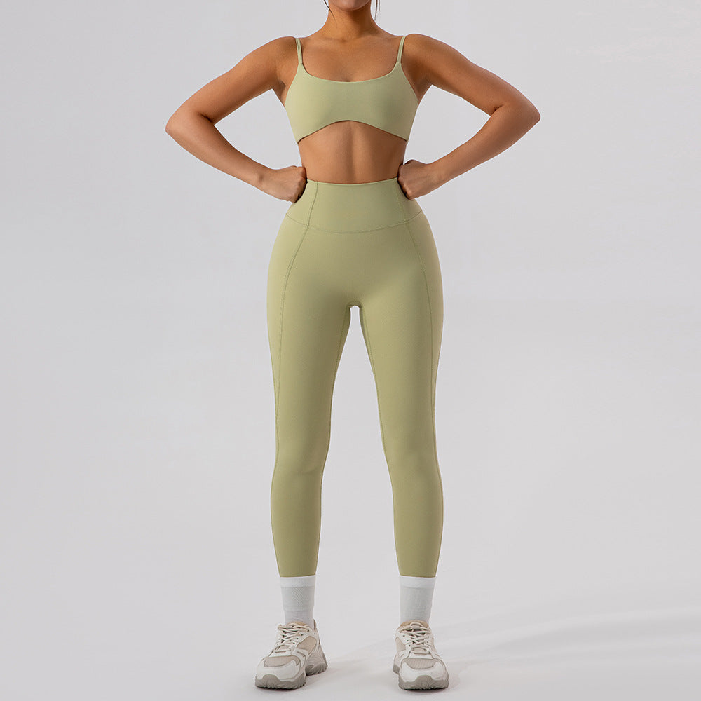 Nude Feel Bra Yoga 2-Piece Pant or Short Set - Conway Lifestyle