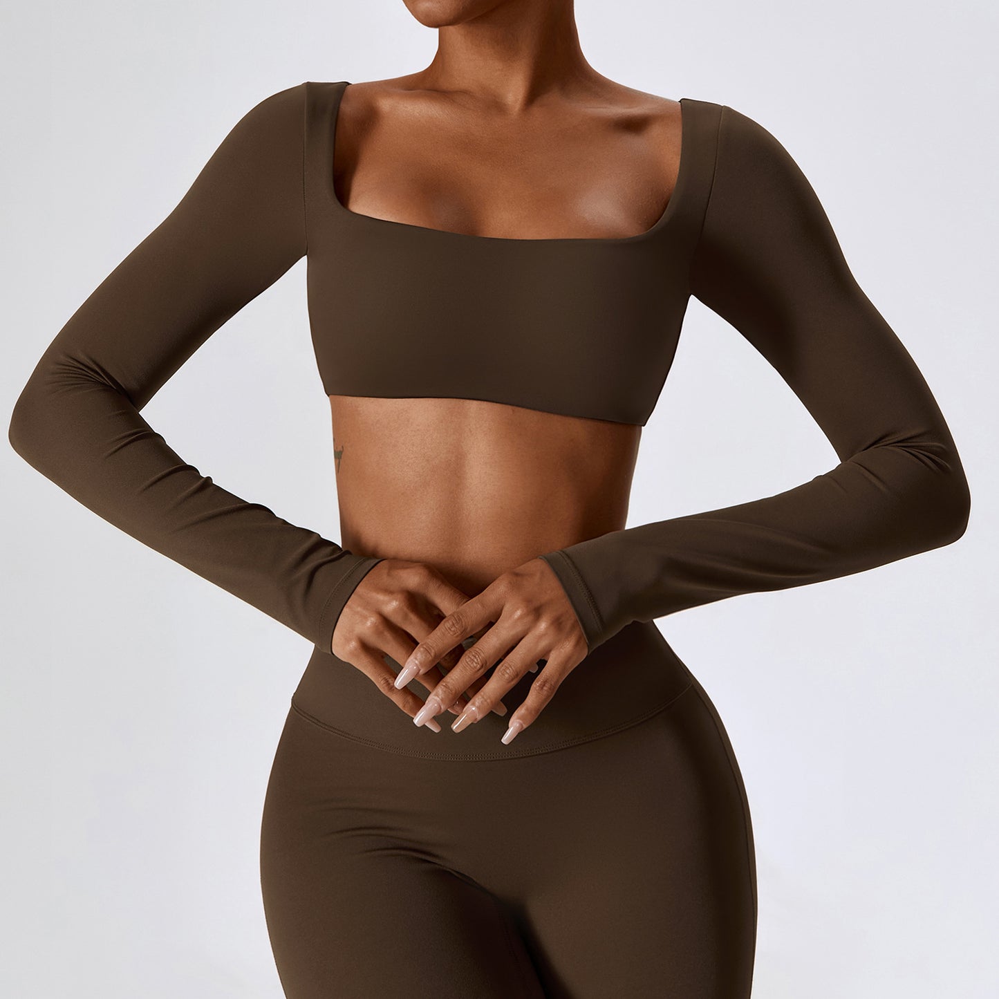 Nude Feel Long Sleeve Crop Yoga Top - Conway Lifestyle