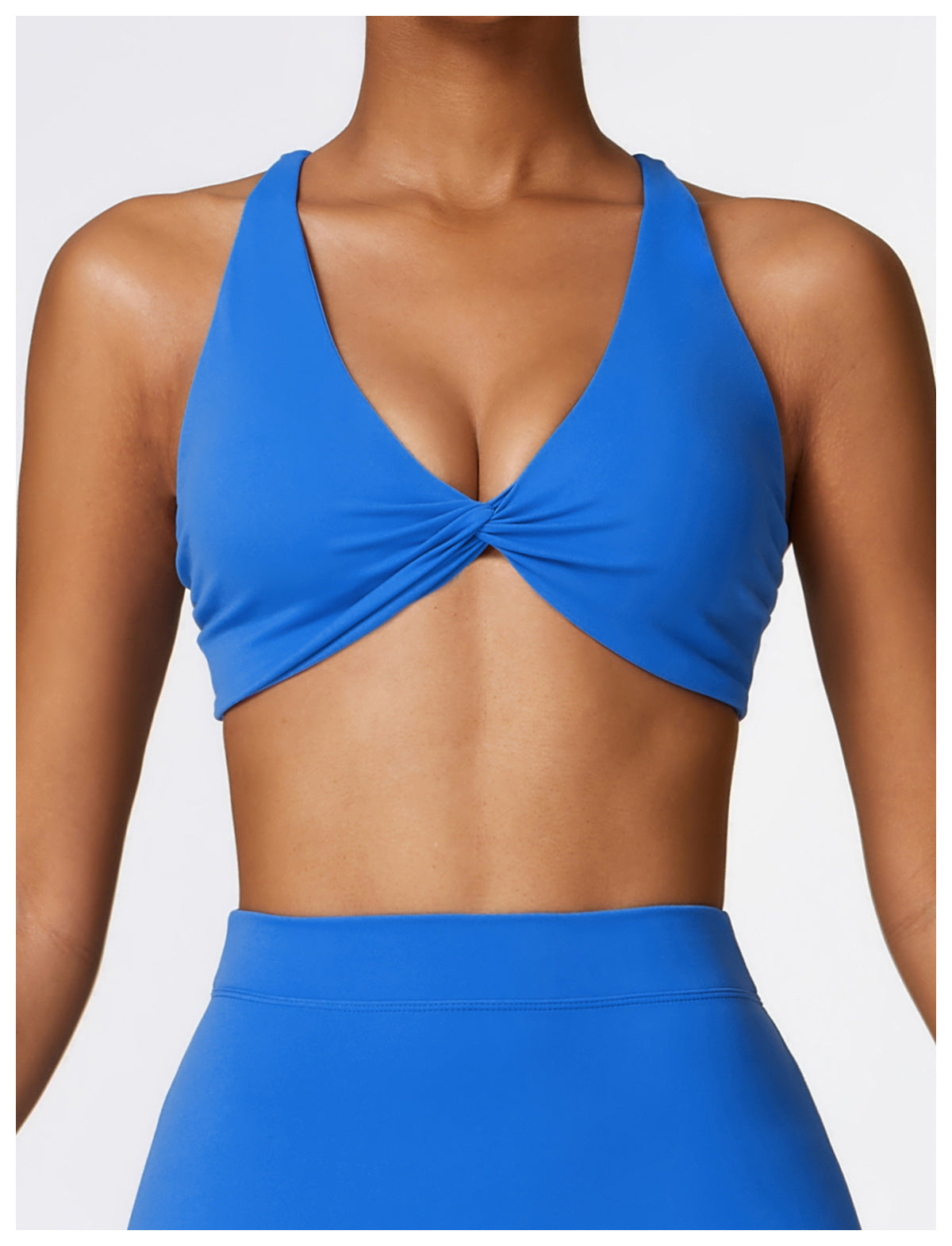 Nude Feel Twist Front Strappy Yoga Top - Conway Lifestyle