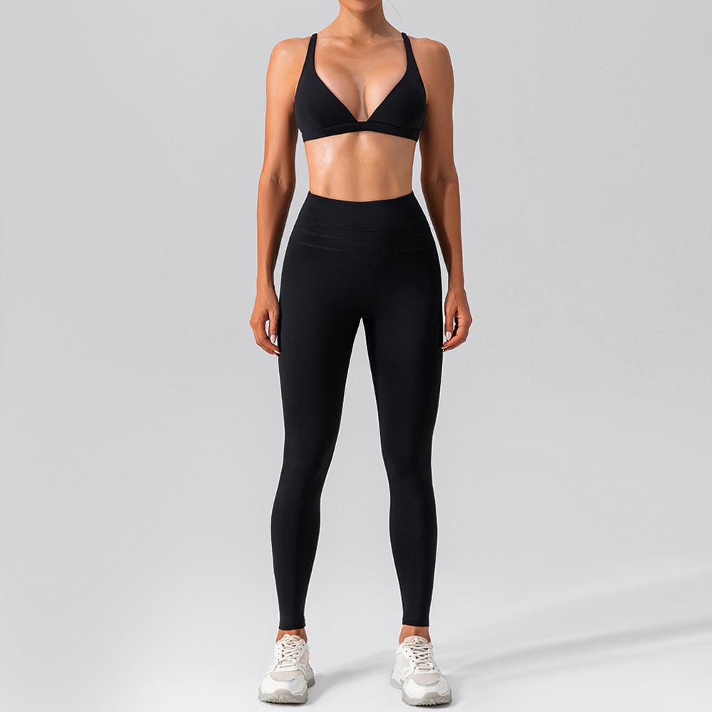 Nude Feel Waist Snatching Activewear Yoga 2-Piece Set - Conway Lifestyle