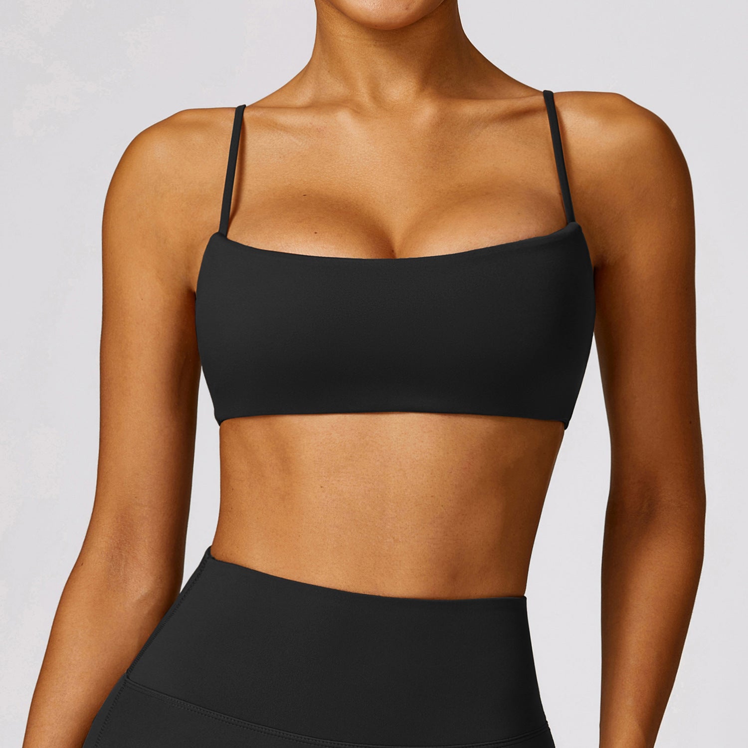 Nude Feel Spaghetti Strap Push Up Yoga Top 