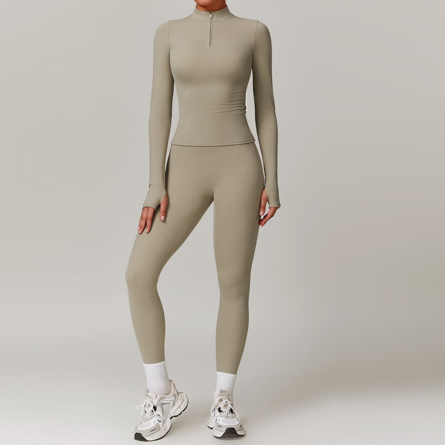 Nude Feel Long Sleeve Top and High-Waisted Yoga Pant Set