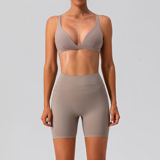 Nude Feel Yoga Athletic Short 2-Piece Set - Conway Lifestyle