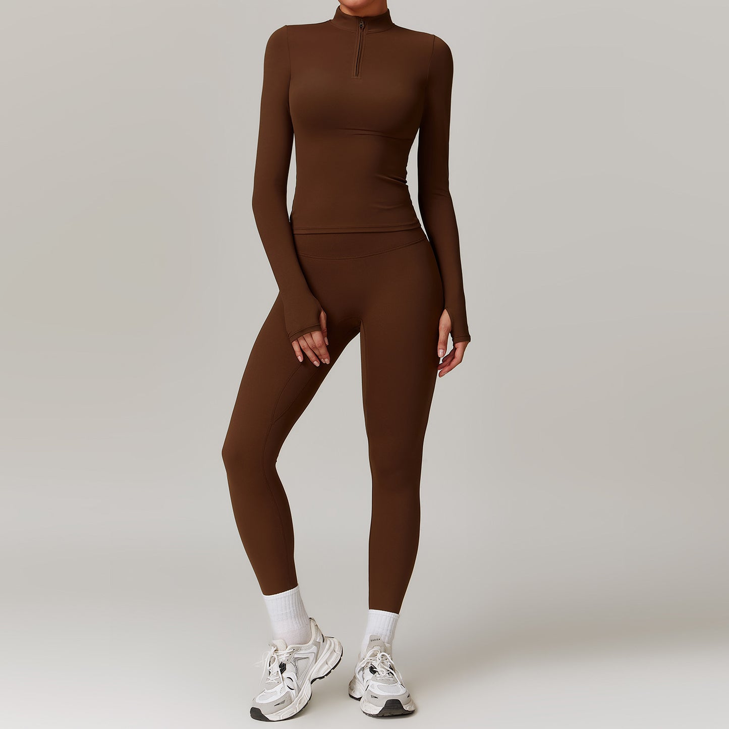 Nude Feel Long Sleeve Top and High-Waisted Yoga Pant Set