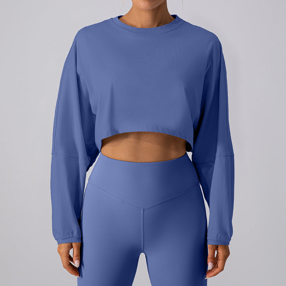 Oversized Drop Shoulder Crop Long Sleeve T-Shirt 