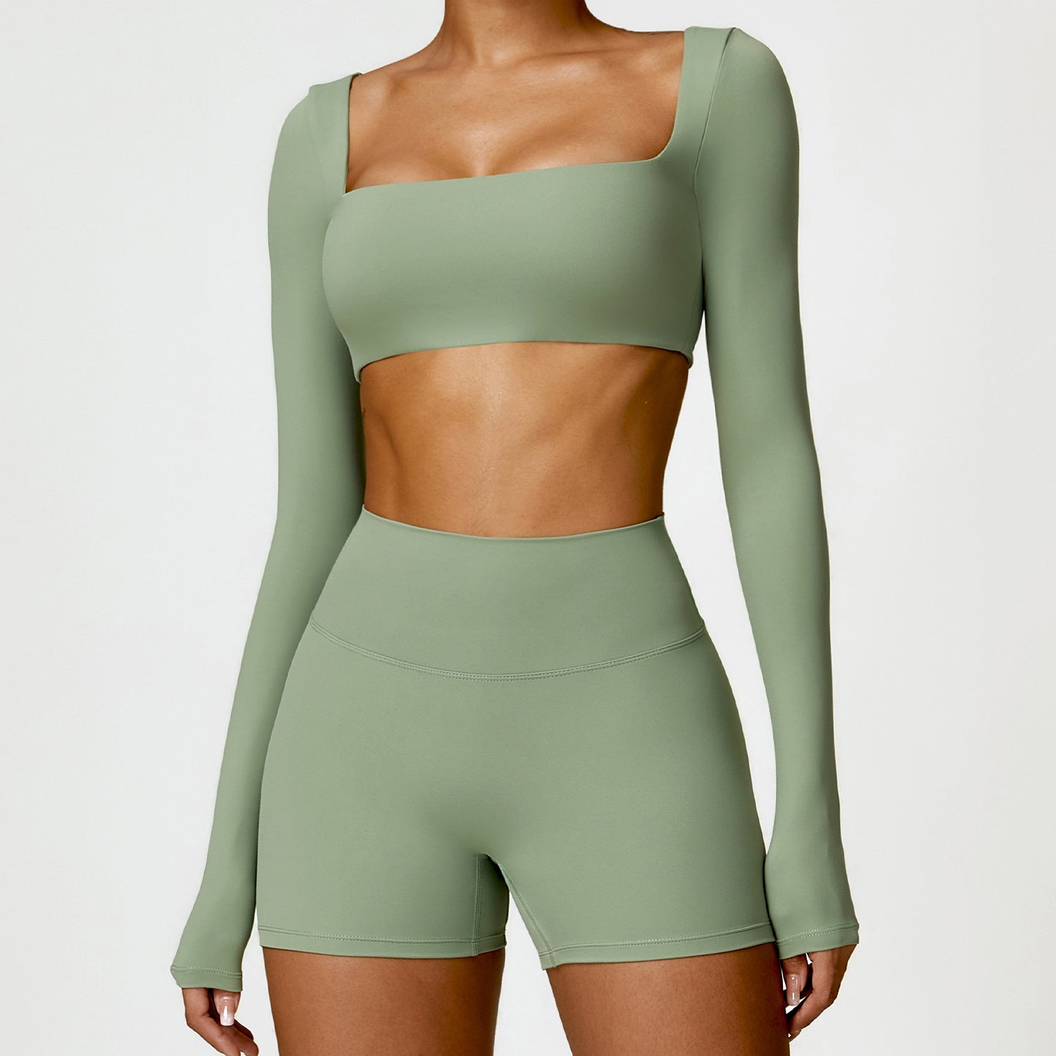 Nude Feel Long Sleeve Crop Yoga Top - Conway Lifestyle