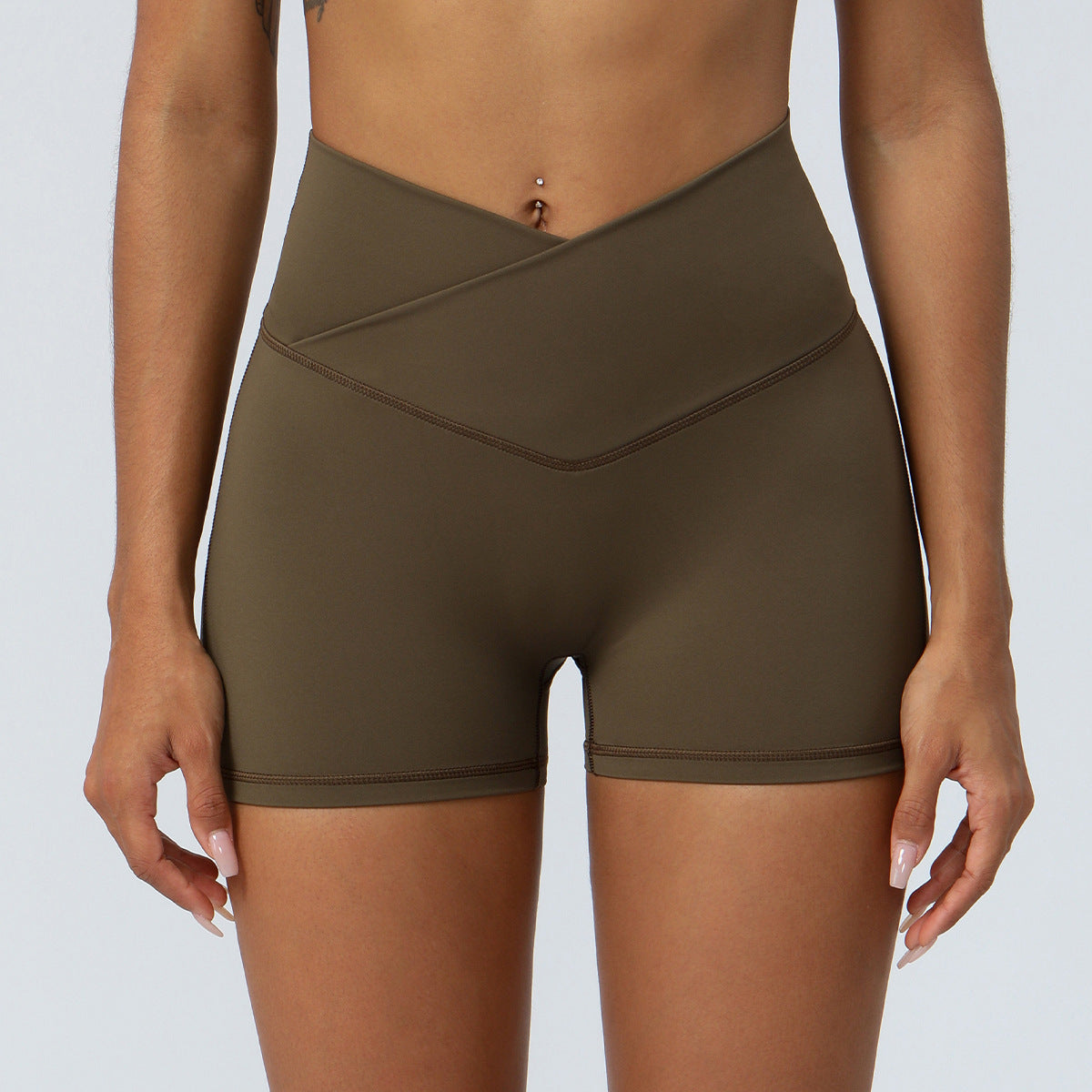 Nude Feel Front Dip Waist Snatching Yoga Short - Conway Lifestyle