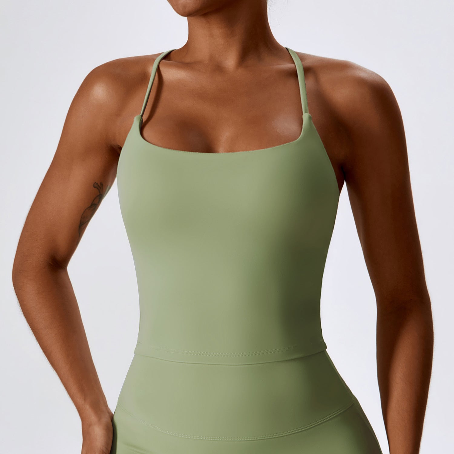 Nude Feel Midlength Criss Cross Yoga Top - Conway Lifestyle