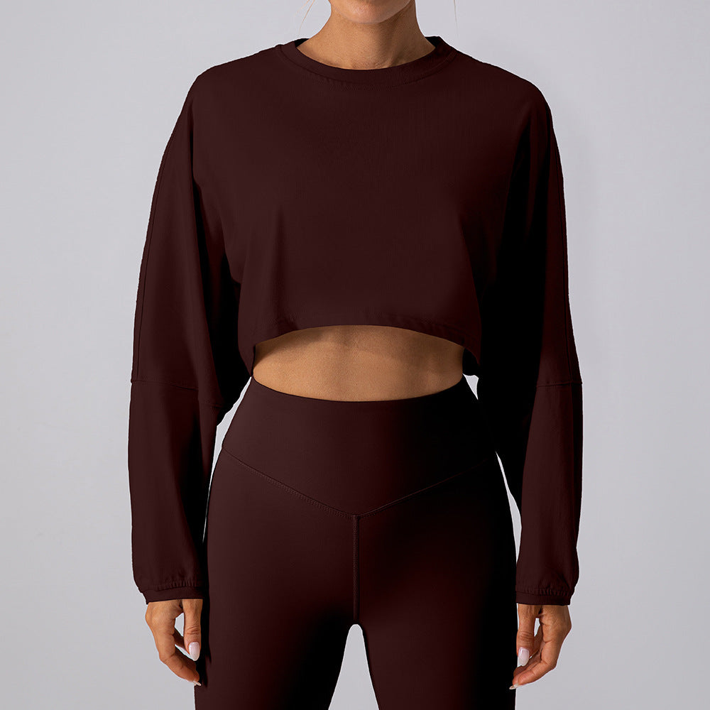 Oversized Drop Shoulder Crop Long Sleeve T-Shirt 