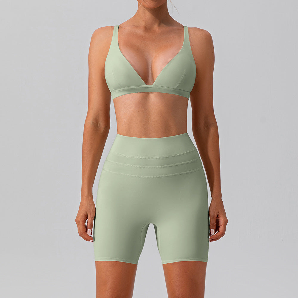 Nude Feel Yoga Athletic Short 2-Piece Set - Conway Lifestyle